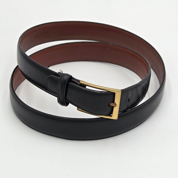 Brighton Accessories - Brighton Women 40 Anilina Glazed Cowhide Belt Glove Leather Black Gold tone